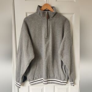 Santee Mens Cotton Blend Pullover Long Sleeve Text Quarter-Zip Sweater. Sz: L